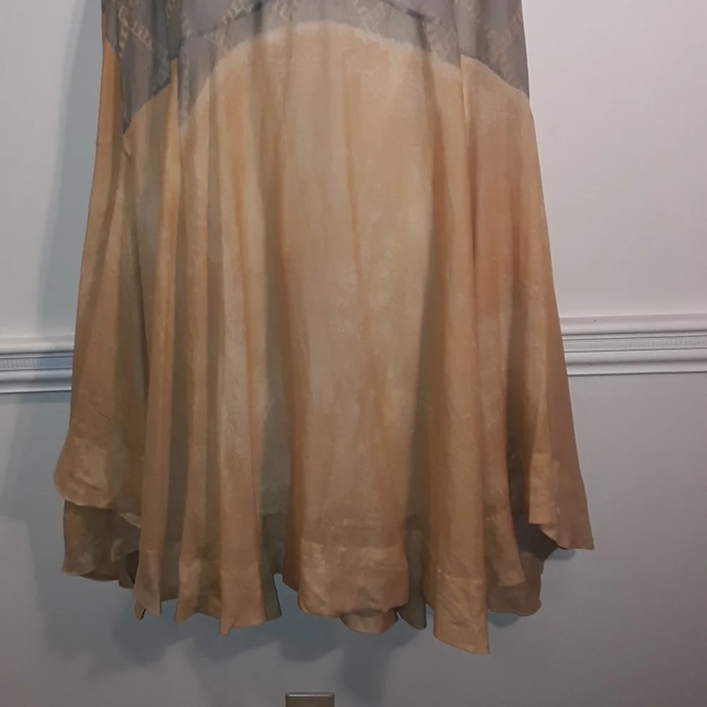 Gary graham raime tan/grey sleeveless oversized dress 8 - Picture 2 of 7